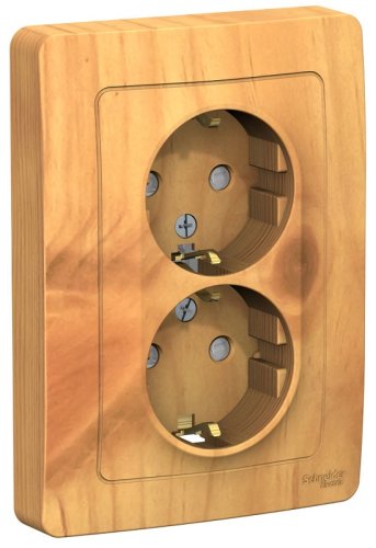 Розетка с заземлением Systeme Electric Blanca 1-м. 2-мод. шторки ясень картинка